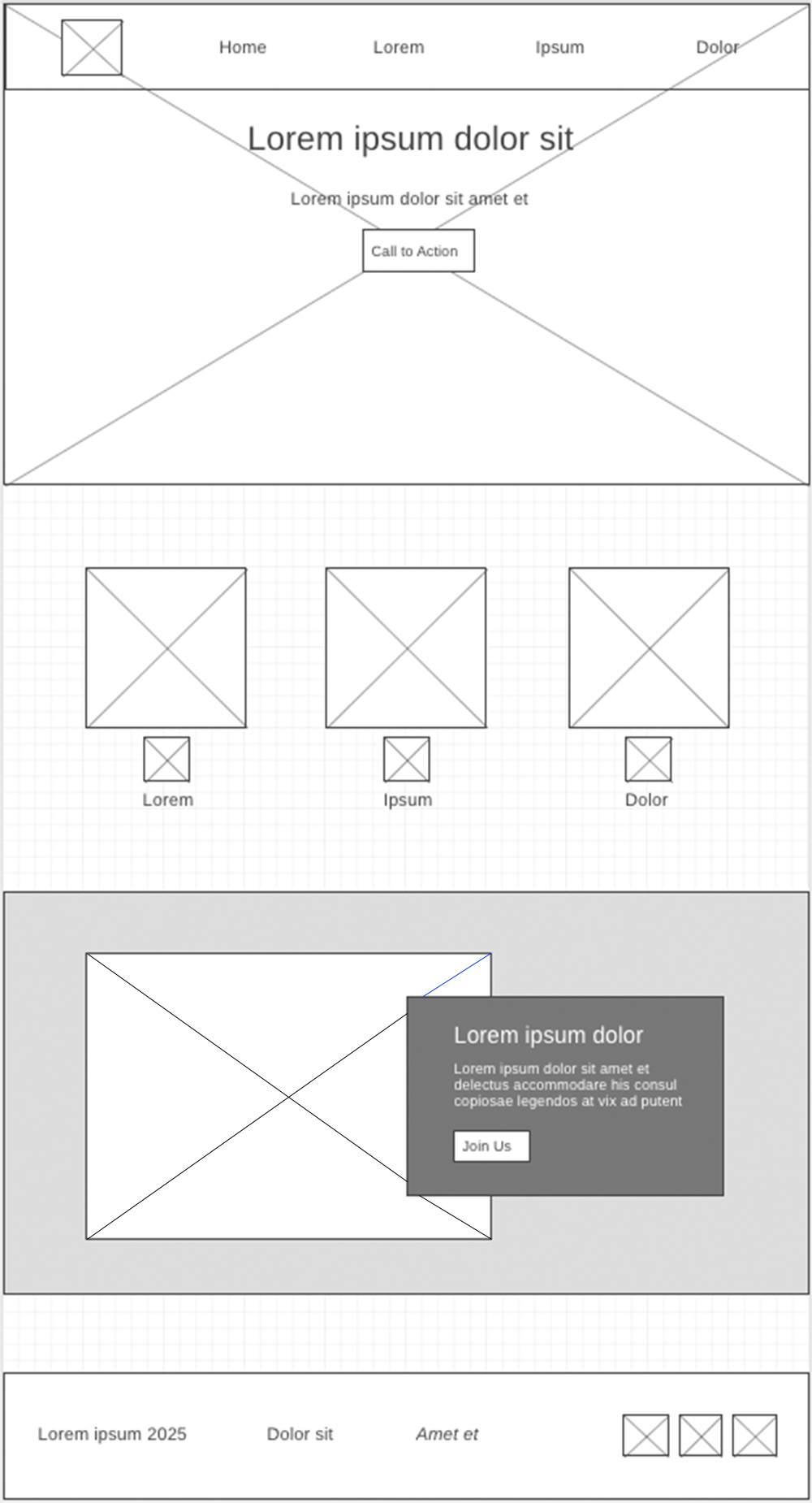 home page wireframe